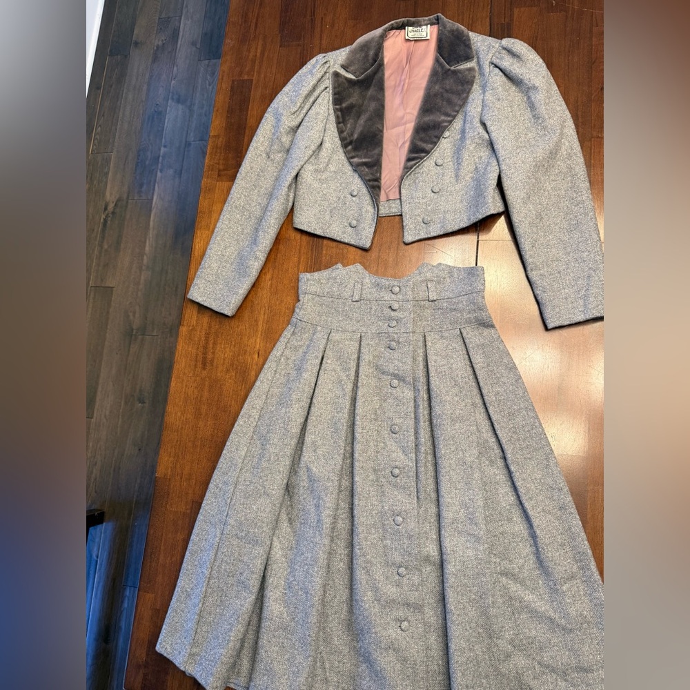 David Charles Wool Girls Skirt and jacket set